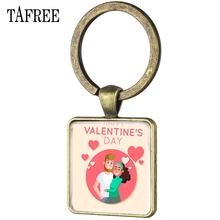 TAFREE Fashion Valentine's Day present Square Keychain Lovers Key Holder Bag Car Hang Jewelry Girl Key Ring Women Keychain FQ819 2024 - buy cheap