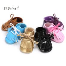 E & bainel criança meninas borlas sapatos de bebê recém-nascidos primeiros caminhantes moda bebê plutônio mocassins de couro botas 2024 - compre barato
