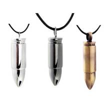 Trendy Leather Rope Bullet Pendant Necklaces for Mens Boys Alloy Army Bullet Leather Rope Chain Necklace&Pendant Fashion Jewelry 2024 - buy cheap