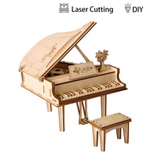 Robotime DIY 3D лазерная резка деревянный Grand Paino головоломка подарок для игры для детей Детская модель строительные наборы Популярная игрушка TG402 2024 - купить недорого