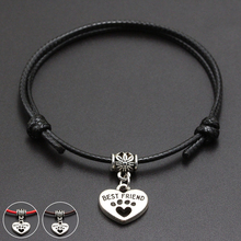 2020 New Dog is Best Friend Pendant Red Thread String Bracelet Lucky Black Coffee Handmade Rope Bracelet for Women Men Jewelry 2024 - buy cheap