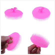 Escova de massagem do couro cabeludo 1 peça, de silicone, escova massageadora de cabelo, pente para massagear o couro cabeludo, lavar o corpo 2024 - compre barato