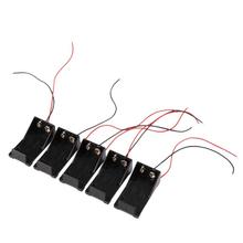 5PCS Single Slots 1x 9V Battery Clip Holder Case Box with Wire Leads DIY High Quality 2024 - buy cheap