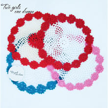 12pcs/lot Wholesale DIY Household Handmade Round Flower Crochet Doilies Cup Mat 21cm Coaster  Shooting Props Retro Table Mat 2024 - buy cheap