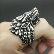 Drop Ship Size 8-14 Heavy Wolf Ring 316L Stainless Steel Cool Popular Big Cool Vampire Wolf Ring 2024 - buy cheap