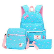 3pcs/set Fashion printing School bags for teen girls Bow knapsack schoolbags Fresh lady travel backpacks school backpack mochila 2024 - buy cheap