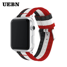 UEBN ремешок для apple watch series 4 3 2 1 ремешок из нейлона с металлической пряжкой современный дизайн для iwatch 38 мм 42 мм 40 мм 44 мм 2024 - купить недорого