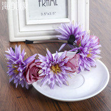 Haimeikang-vinchas de flores para mujer, accesorios para cabello de Festival, tiara nupcial romántica, diadema, guirnalda, tocados para niña 2024 - compra barato
