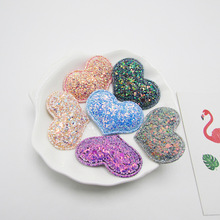 30pcs/lot 4.3x3.2cm Upscale Glitter Paillette Padded Heart  Appliques For Clothes Sewing Supplies DIY Craft Decoration 2024 - buy cheap