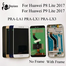 Tela touch display lcd para huawei, tela sensível ao toque, para p8 lite 2017, p9 lite 2017, com capa 2024 - compre barato