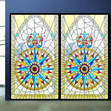 Adesivo decorativo de vidro fosco para igreja colorido janela autoadesivo ou estático rolo pode fazer personalizado tamanho 311 2024 - compre barato