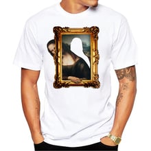 Men New Fashion 3D Effect Mona Lisa T-Shirt Short Sleeve O-neck  Tops Summer Amusing T Shirt Funny Tees Harajuku Streetwear 2024 - buy cheap