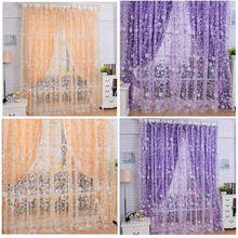 2017 Print Floral Voile Door Sheer Window tulle curtains for living room  bedroom cortinas dormitorio 100X200CM #XTT 2024 - buy cheap