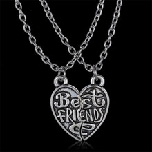 New Style Best Friends Necklace Broken Heart Pendants 2Pcs/Set Necklace Valentine's Day gift For Female Jewelry 2024 - buy cheap