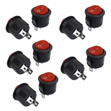 10 Pcs SPDT Red Button On/Off Round Rocker Switch 3Pin AC 6A 2024 - buy cheap