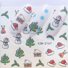 Наклейки для ногтей, художественные украшения, Рождественский Снеговик, слайдер, клейкие Переводные картинки, маникюрный лак, аксессуары для дизайна, полировальная пленка 2024 - купить недорого