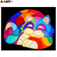 Decoração para parede de gato, faça você mesmo, 5d cores, diamante, bordado, artesanato, presente, strass, pintura, mosaico de animais, xy1 2024 - compre barato