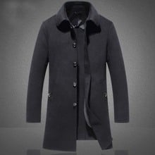 Autumn & Winter Single Breasted Woolen Coats 100% Off Men' s Wool Jackets Turn-down Collar Wool Overcoat 2024 - buy cheap