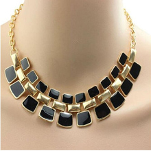2015 New Arrived Fashion  Geometry Enamel Statement Necklaces&Pendants Jewelry  Multilayer Short Necklace Length 45cm #N584 N585 2024 - buy cheap