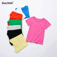 Camiseta de manga corta para niños de 2 a 8 años, ropa de verano, Color caramelo 2024 - compra barato