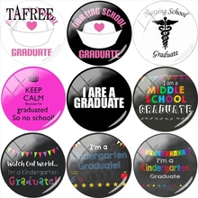 Tafree pingente calmo e eu sou graduado 25mm, cabochão de vidro, cúpula, foto, costas lisas, camuflagem, faça você mesmo, colar de chaveiro 2024 - compre barato