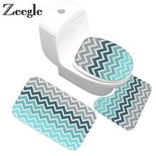 Zeegle Bathroom Mat 3Pcs Carpet For Bathroom Bath Mat Absorbent Bath Carpet Bathroom Rug Set Non-slip Mat For Toilet Lid Cover 2024 - buy cheap
