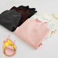 2018 Winter Girls T Shirts Cotton Long Sleeve Children's Tops Fleece Warm Turtleneck Kids Tops And Blouses BC450 2024 - buy cheap