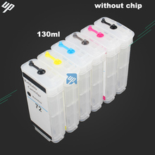 UP  130ml x 6 refillable ink cartridge compatible for HP 72 for HP T610 T620 T770 T790 T1120 T1200 T1300 T2300 CISS without chip 2024 - buy cheap