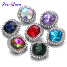 6pcs/lot Snap Jewelry Bracelets 18mm 20mm Full Crystal Rhinestone Flower Snap Button Jewelry Fit Snap Bracelet Necklace 2024 - buy cheap