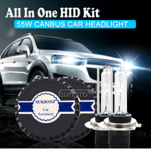 SUKIOTO CANBUS HID Kit 55W Xenon H7 Metal hid xenon Headlight Kit Round ballast 4300K 5000K 6000K 8000K EMC auto headlamp 2024 - buy cheap