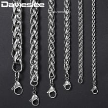 Davieslee Mens Chain Necklace Stainless Steel Jewelry Wheat Link Wholesale Fashion Necklace for Men3/4/5/6/8mm LKNM11 2024 - buy cheap