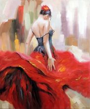 Pintura a óleo artesanal arte moderna flamenco dançarino espanhol cigano decoração de casa presente especial alta qualidade 2024 - compre barato