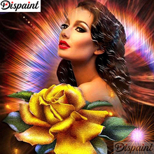 Dispaint DIY diamante pintura "Flor de mujer" taladro completo cuadrado redondo diamante bordado 5D punto de cruz decoración hogar A25682 2024 - compra barato