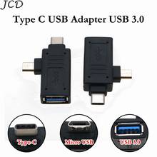 USB-адаптер JCD Type-C, USB 3,0, OTG-адаптер, кабель 2 в 1, Micro USB OTG конвертер, зарядное устройство, синхронизация данных, конвертер для Samsung Note 9 8 2024 - купить недорого