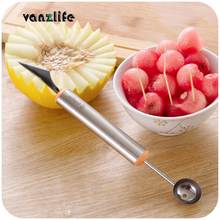 vanzlife dual cut watermelon fruit stainless steel ice cream scoop digging corrugated fruit ball carving knife 2024 - buy cheap