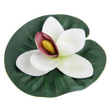 Plastic Artificial Floating Lotus White Aquarium Fish Tank Pond Pool Decoration 2024 - buy cheap