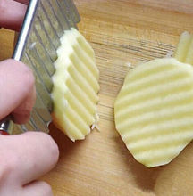 New Stainless Steel Potato Chip Slicer Dough Vegetable Fruit Crinkle Wavy Slicer Knife Potato Cutter Chopper French Fry Maker 2024 - buy cheap