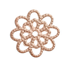 8SEASONS Alloy Embellishments Findings Flower rose gold color Hollow 14mm( 4/8") x 14mm( 4/8"), 100 Pcs 2024 - buy cheap