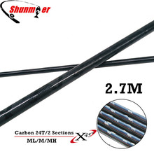 SUNMILE 2Set 2.7M 2Sections ML/M/MH 24T Fast Action Carbon Bass Fishing Rod Blank DIY Pole Repair Olta Carbon Fiber Rod Pesca 2024 - buy cheap