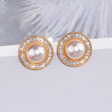 Classic Circle Simulate Pearl Stud Earrings For Women Female Gold Color Crystal Wedding Earrings Brincos Ear Jewelry Gifts WX216 2024 - buy cheap