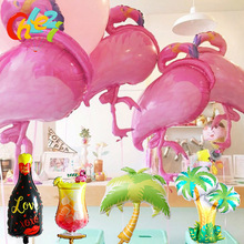 1pcs Flamingo Foil Balloons Hawaiian Tropical Luau Party Supplies decoration Baby Shower Summer fruits Party Birthday Balloons 2024 - buy cheap