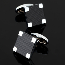 Free shipping, new eco-friendly carbon fiber Cufflinks fashionable men's shirt Cufflinks senior designer exclusive button gift 2024 - buy cheap