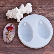 Molde de resina de silicona para fabricación de joyas, forma de gota ovalada, blanco, 8,7 cm(3 3/8 ") de diámetro 1 unidad 2024 - compra barato