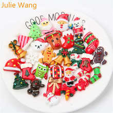 Jule Wang 20 piezas mezcla aleatoria de la serie de Navidad de resina de cabujón colgante de joyería que hace accesorio de la decoración del teléfono 2024 - compra barato
