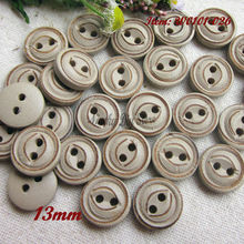 13mm 2 holes fish eye Khaki color vintage wooden shirt buttons for sewing and handmade accessories wholesale 2024 - buy cheap