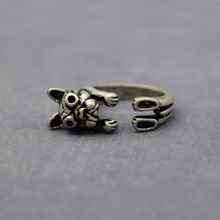 Vintage French Bulldog Rings Fashion Retro Style Adjustable English Bulldog Rings For Women Men Bulldog Jewellery 2024 - buy cheap