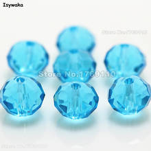 Isywaka Lake Blue Color 8*10mm 70pcs Rondelle Austria faceted Crystal Glass Beads Loose Spacer Round Beads for Jewelry Making 2024 - buy cheap