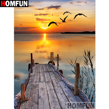 HOMFUN Full Square/Round Drill 5D DIY Diamond Painting "Sunset scenery" Embroidery Cross Stitch 5D Home Decor A01522 2024 - buy cheap