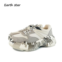 Erth estrela 2018 sapatos de plataforma feminina moda marca tênis senhora chaussure outono feminino footware respirável sapatos de menina cruz-amarrado 2024 - compre barato