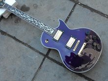 hot new solid purple electric guitar free shipping guitars mahogany body fire fretboard inlay 2024 - buy cheap